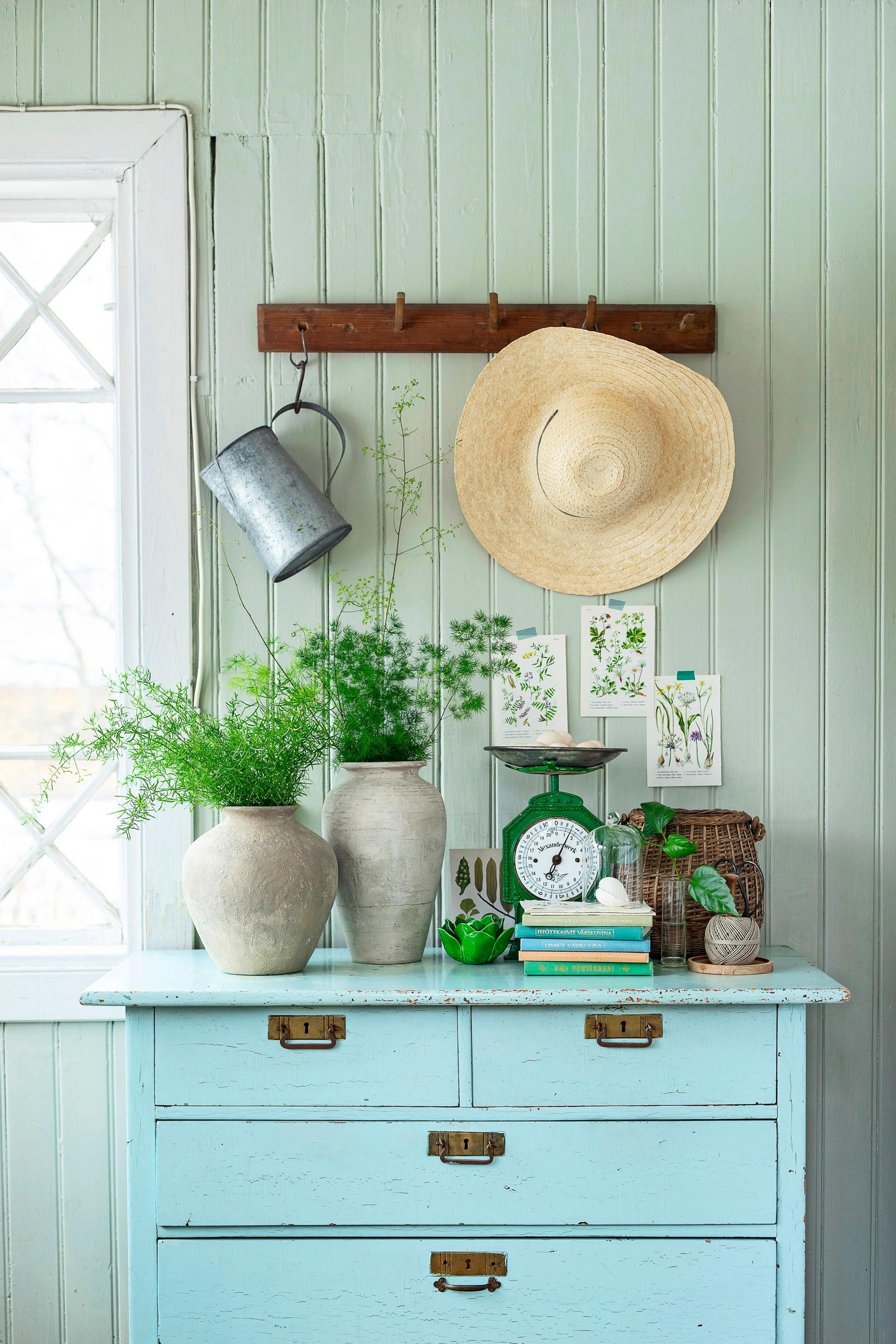 Old vases repurposed into clay pots