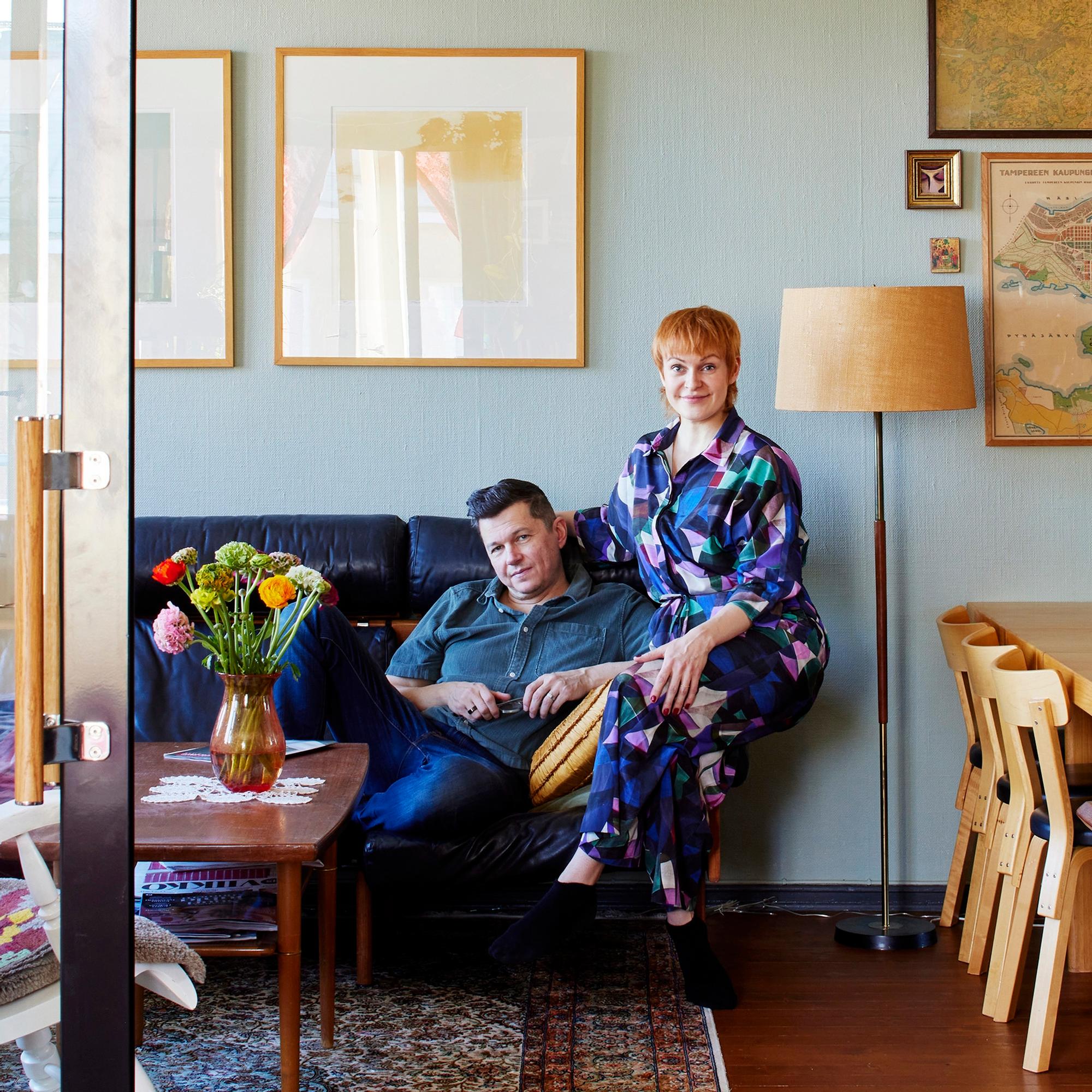 Architect Samppa Lappalainen’s colorful vintage home—his favorite spot is the bathroom