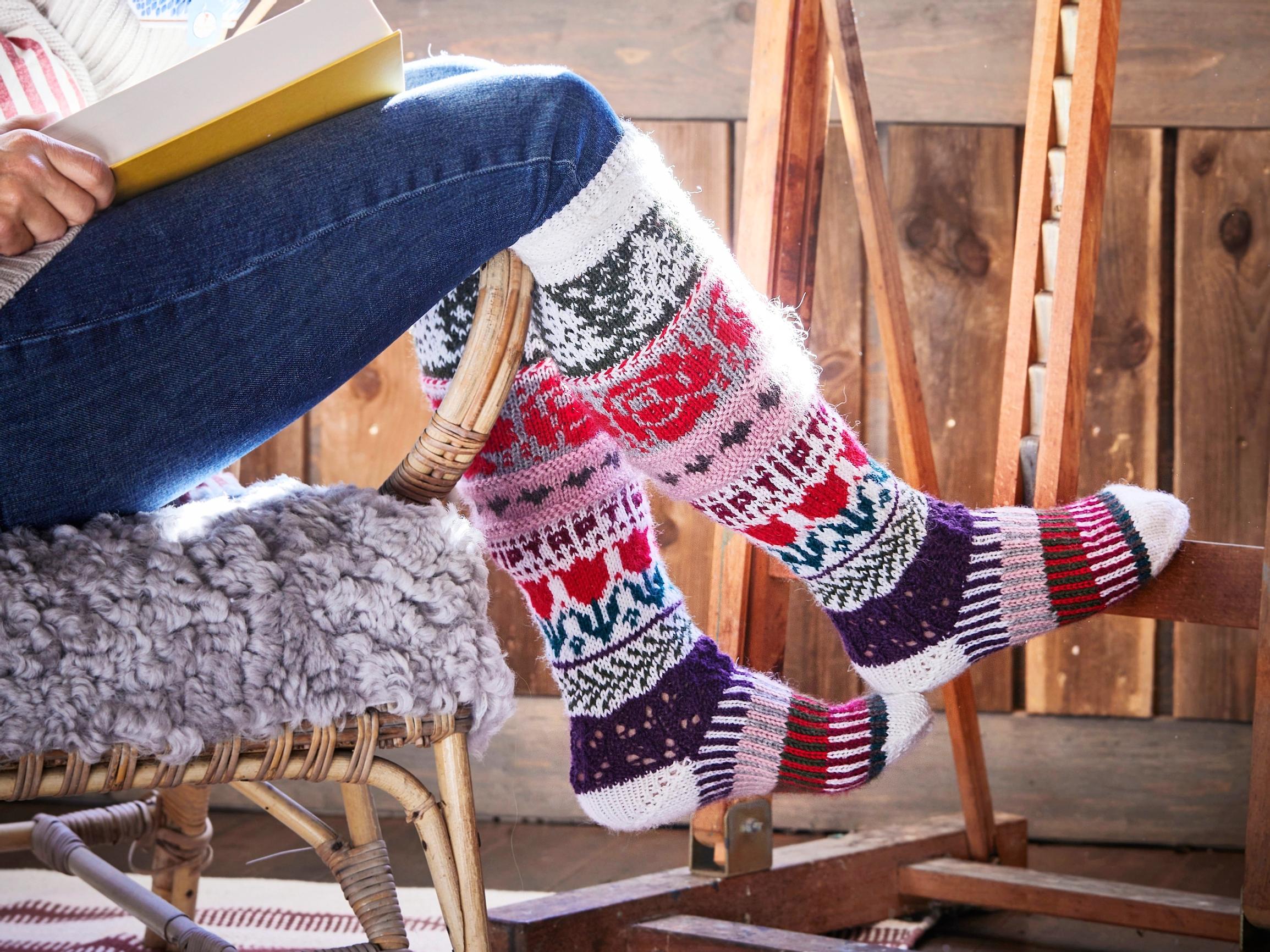 Festive colorwork socks: the perfect leftover-yarn project