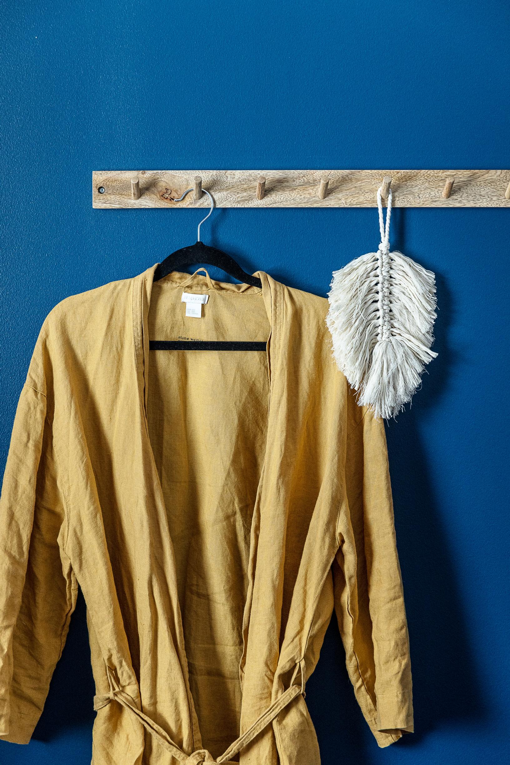 A yellow linen robe.