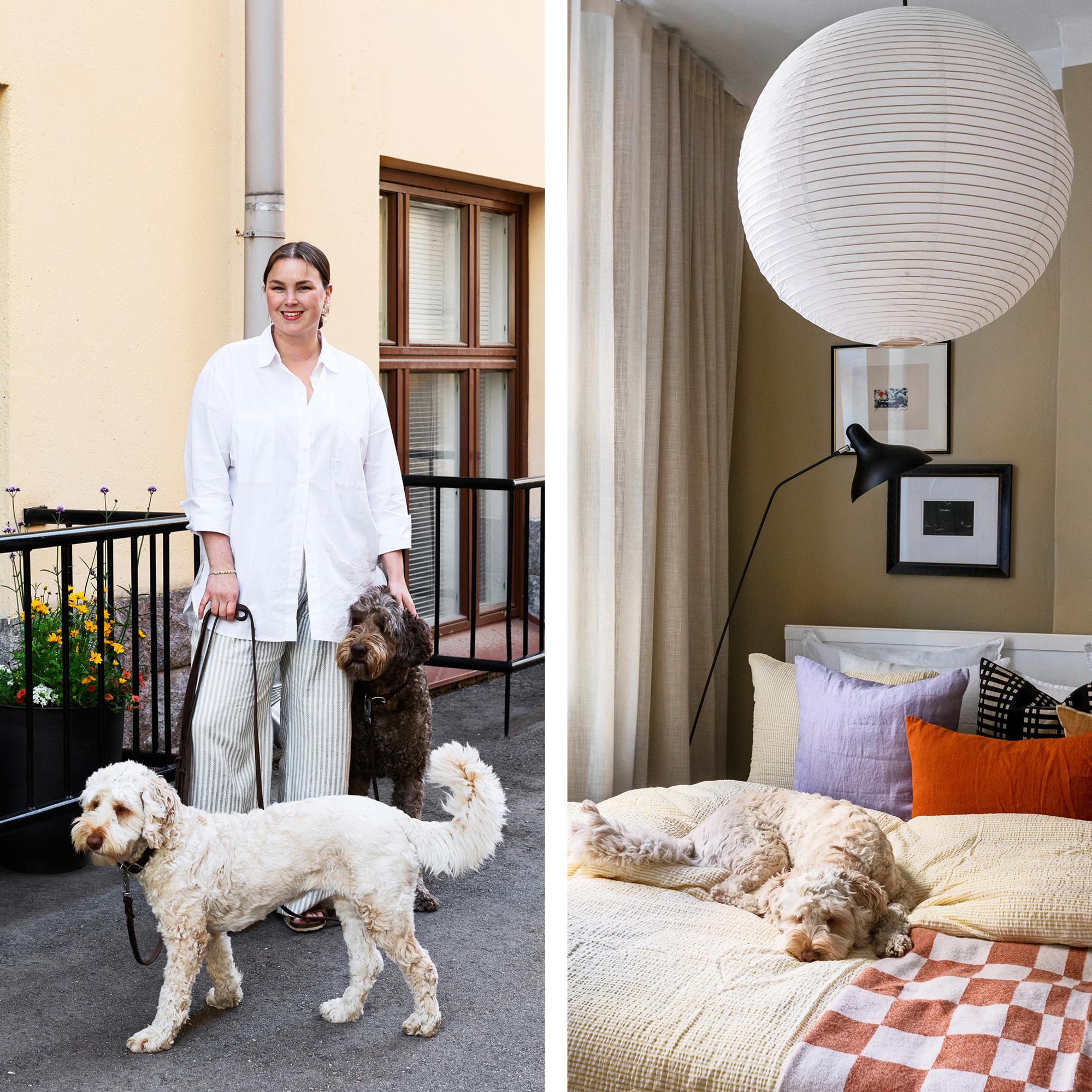 Stylist Annika’s urban apartment—“Long curtains bring luxury to the small space”