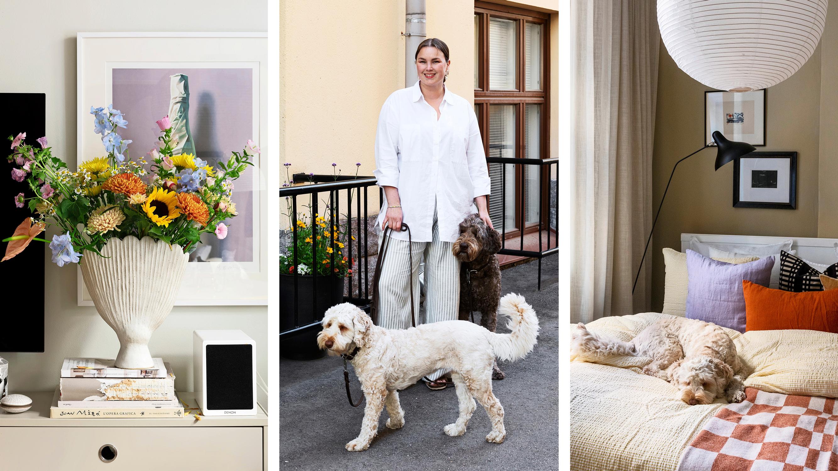 Stylist Annika’s urban apartment—“Long curtains bring luxury to the small space”