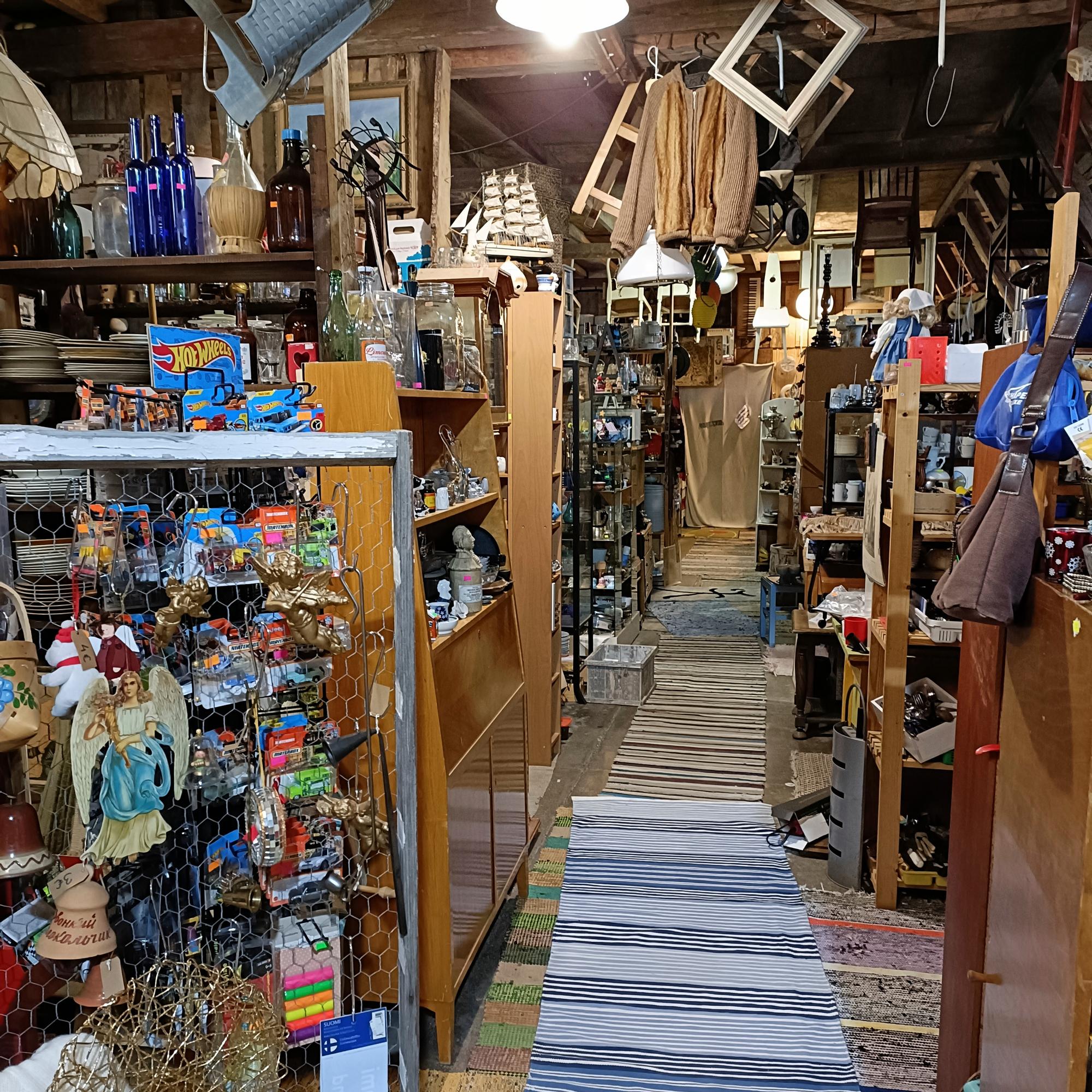 Old items at a flea market