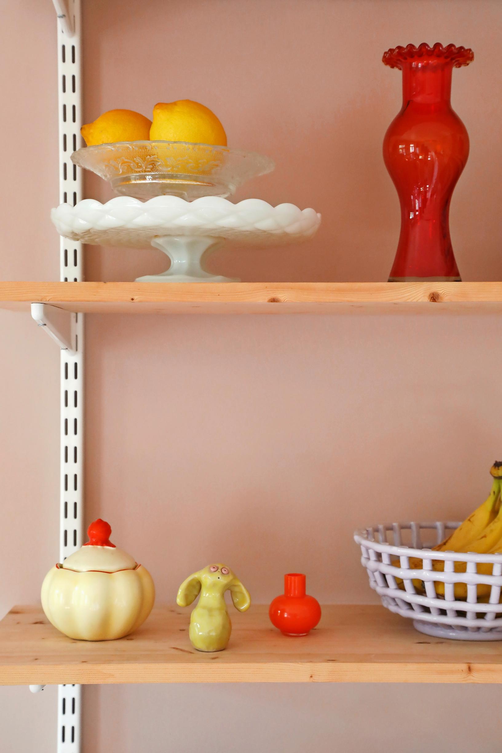 colorful items on a shelf