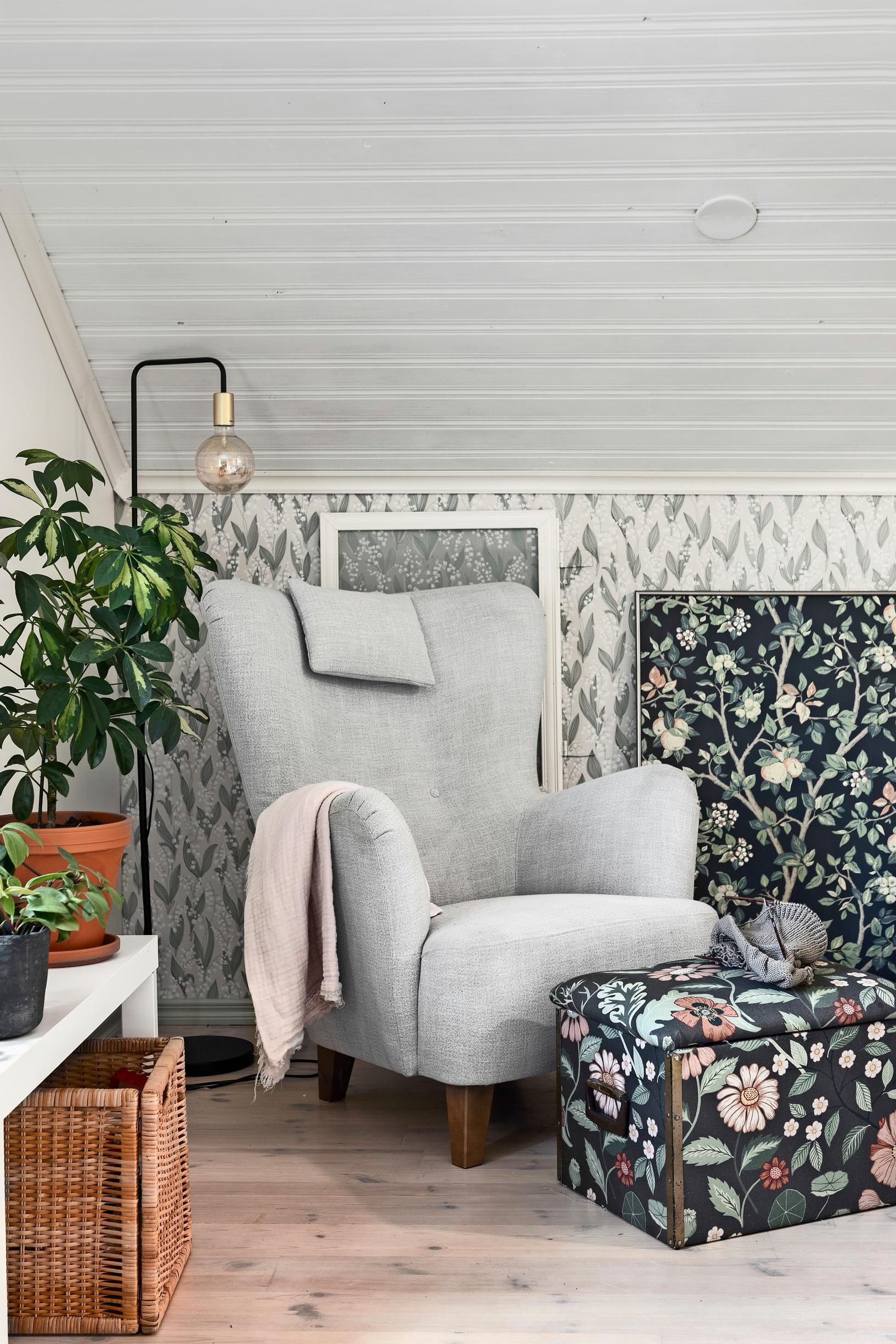 A photo of a reading nook in an old house.
