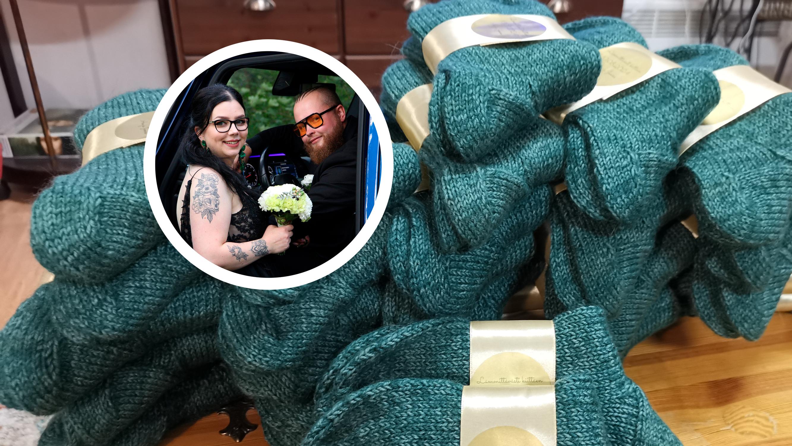 Socks of love! Mari knits wool socks for 65 wedding guests