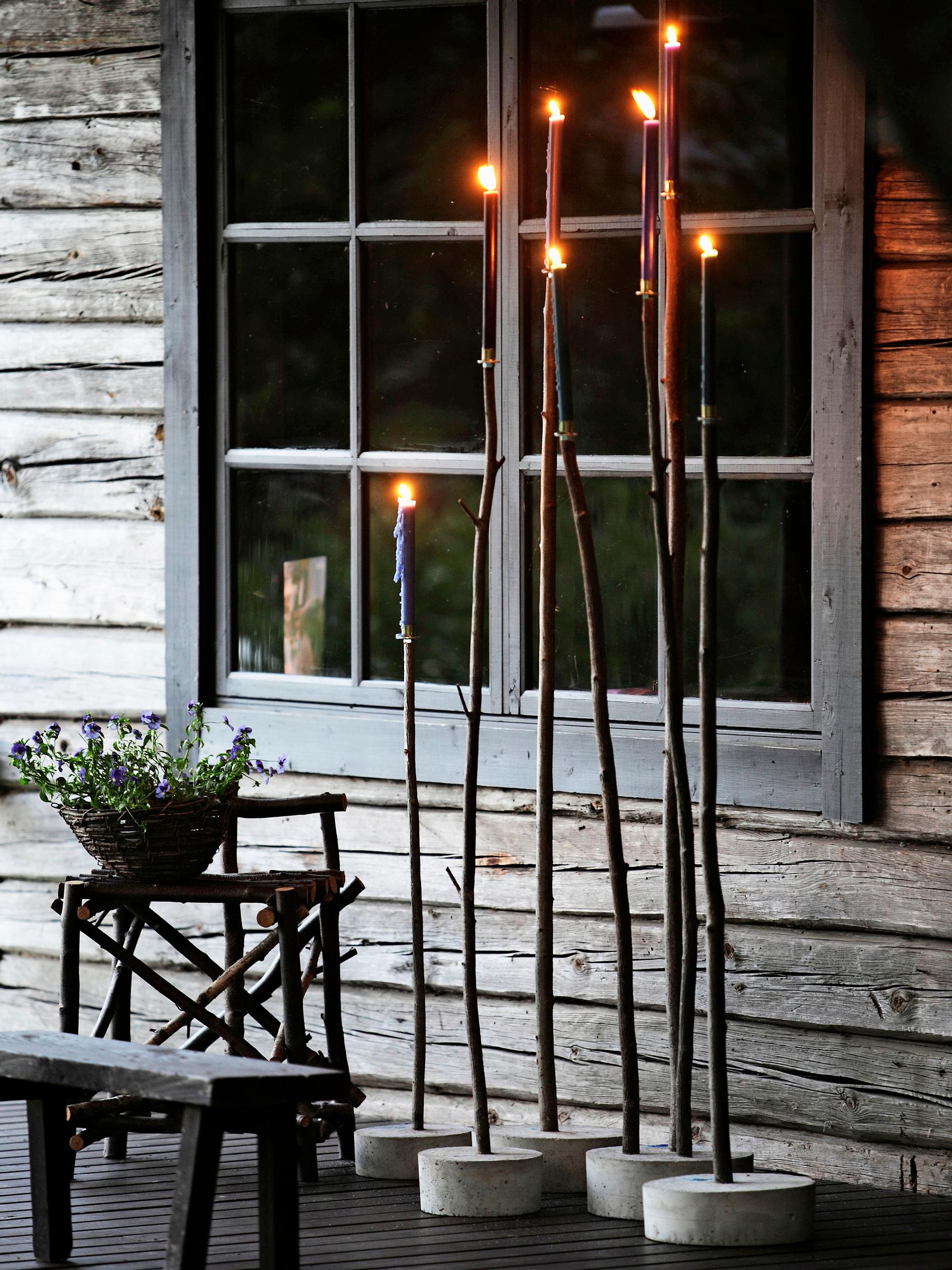 Making a candelabra from concrete and wood