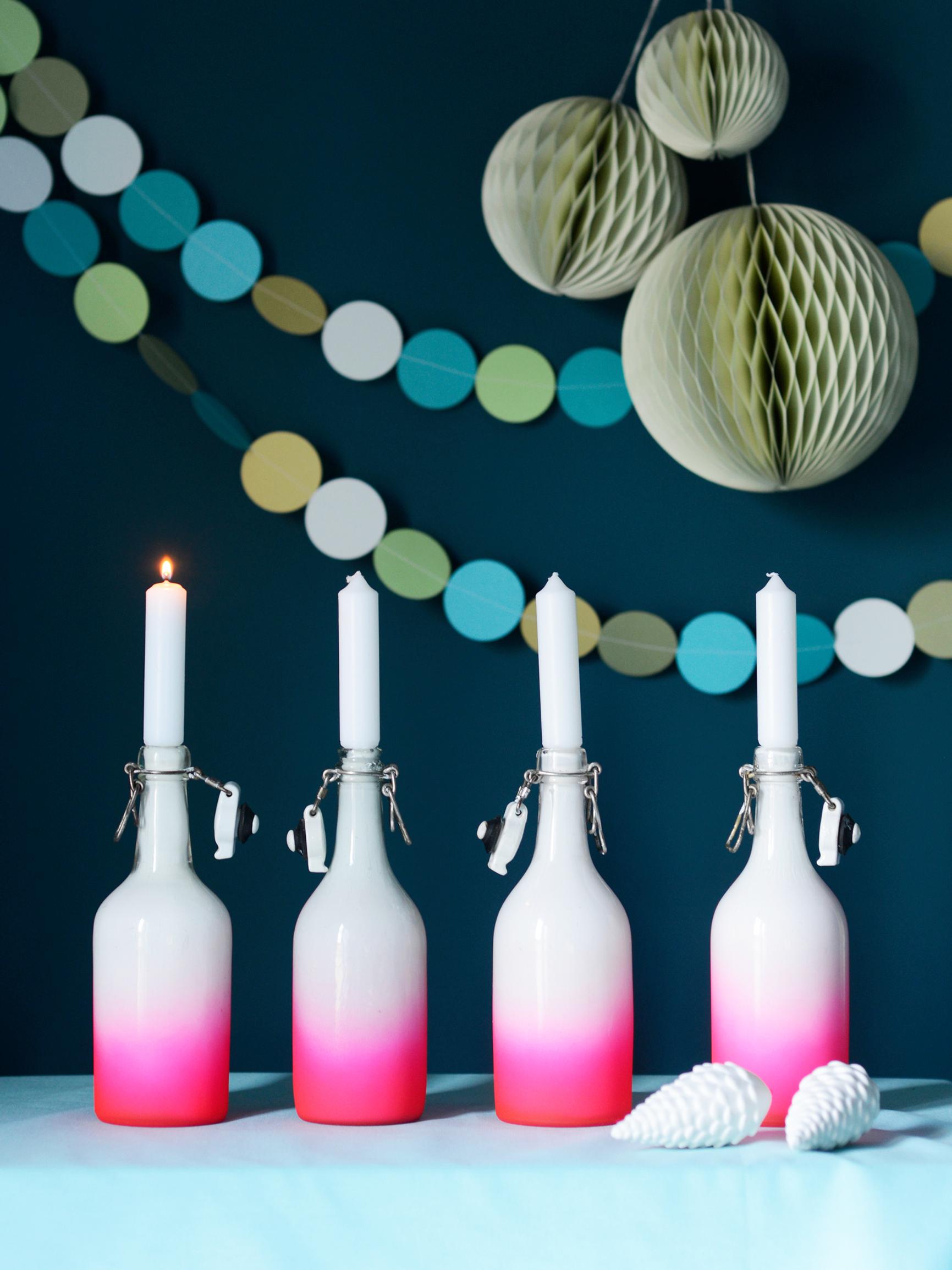 Give your glass bottles a gradient-dyed glow
