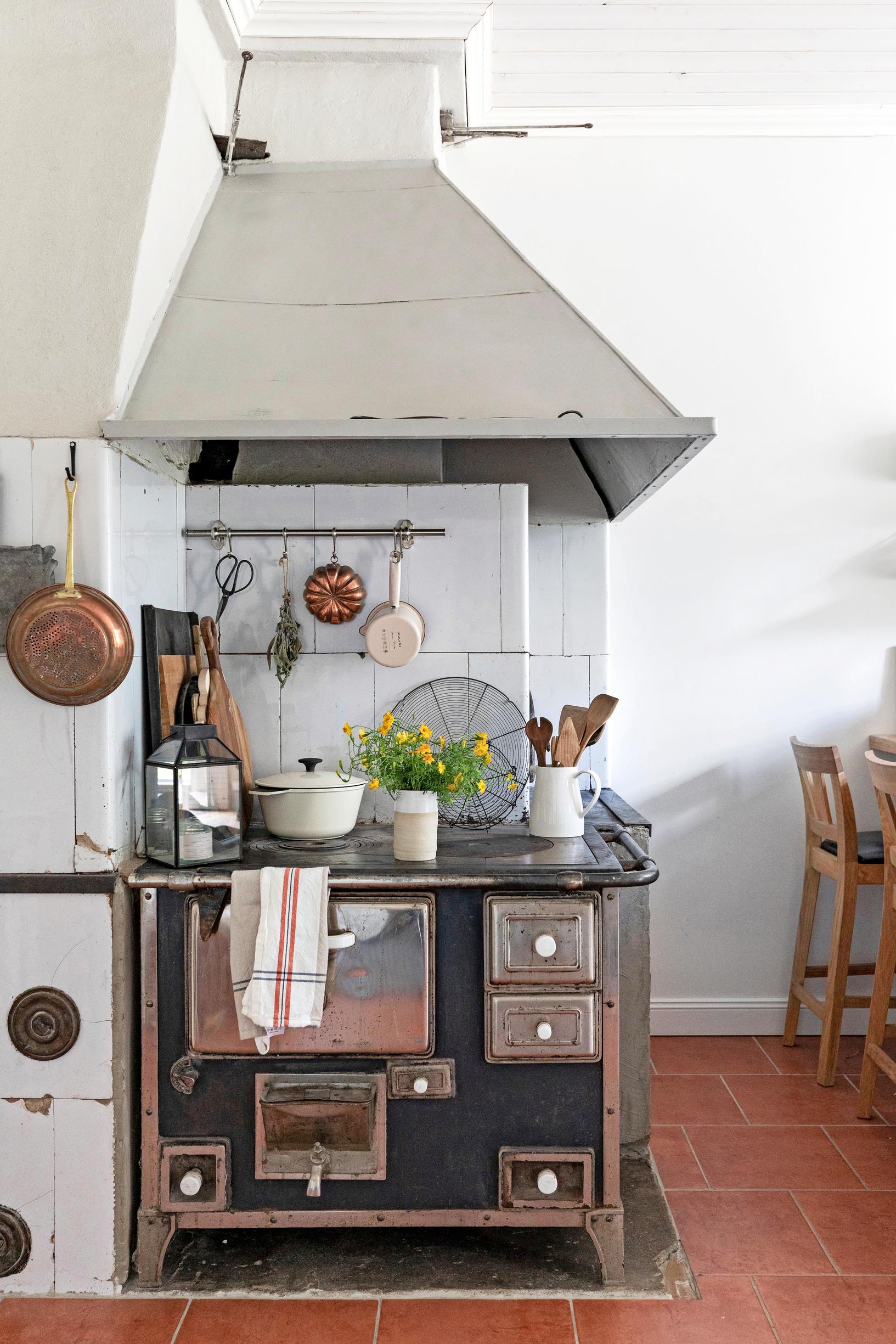 An old wood-burning stove