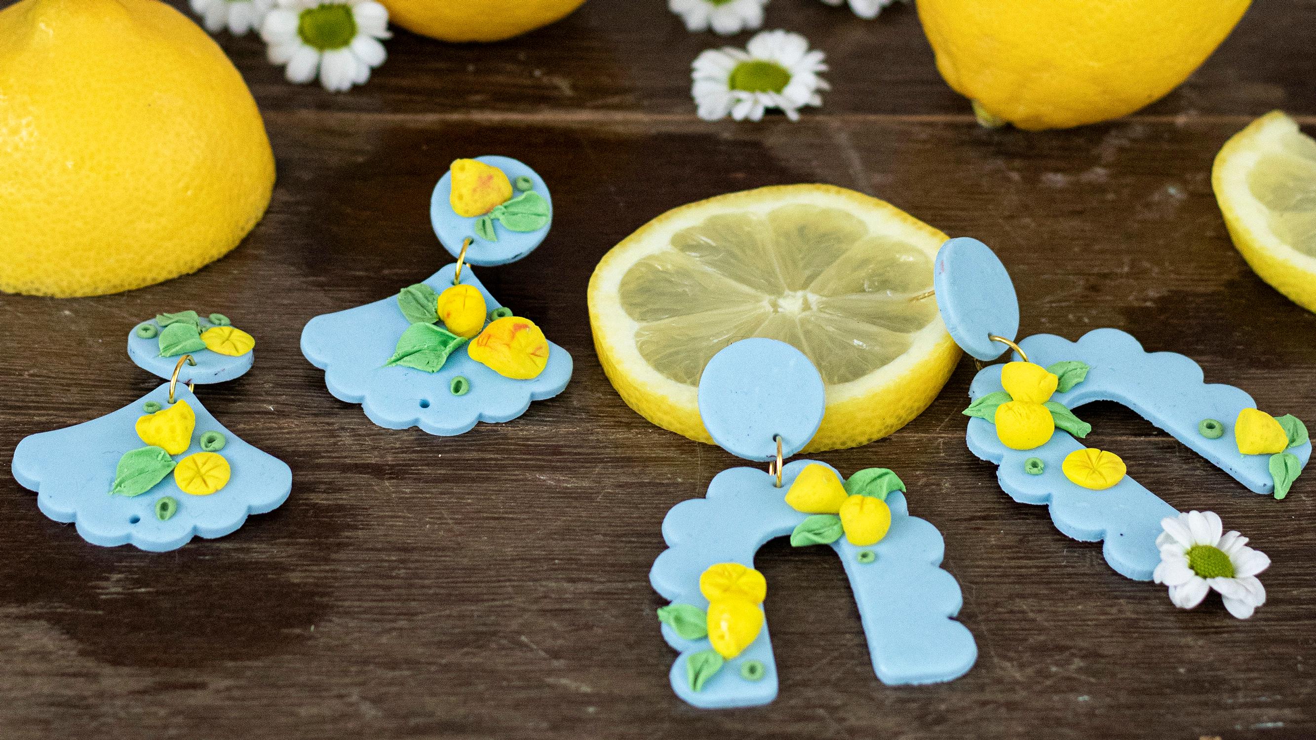 Tangy and trendy—make cheerful lemon earrings from polymer clay