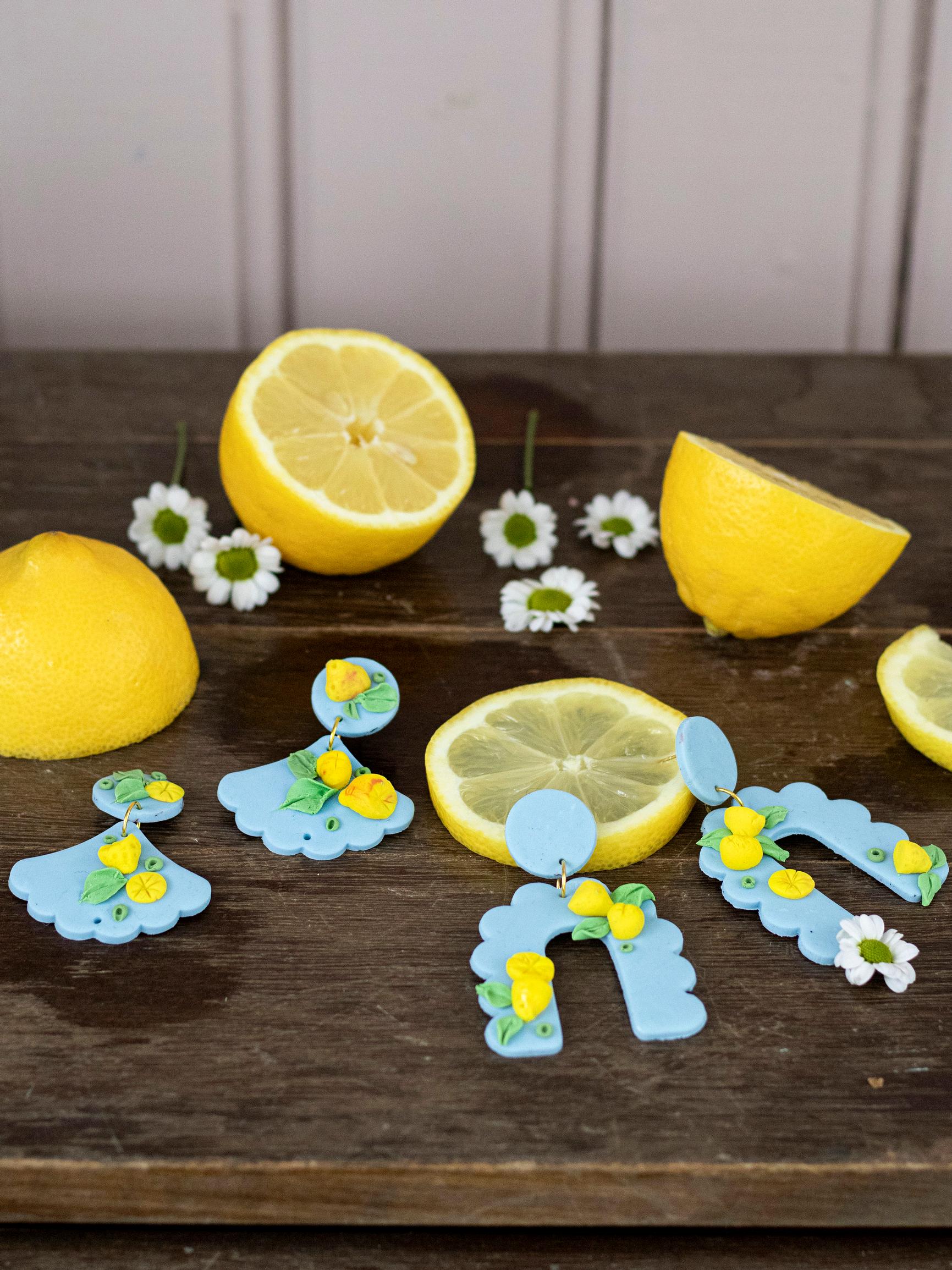 Tangy and trendy—make cheerful lemon earrings from polymer clay