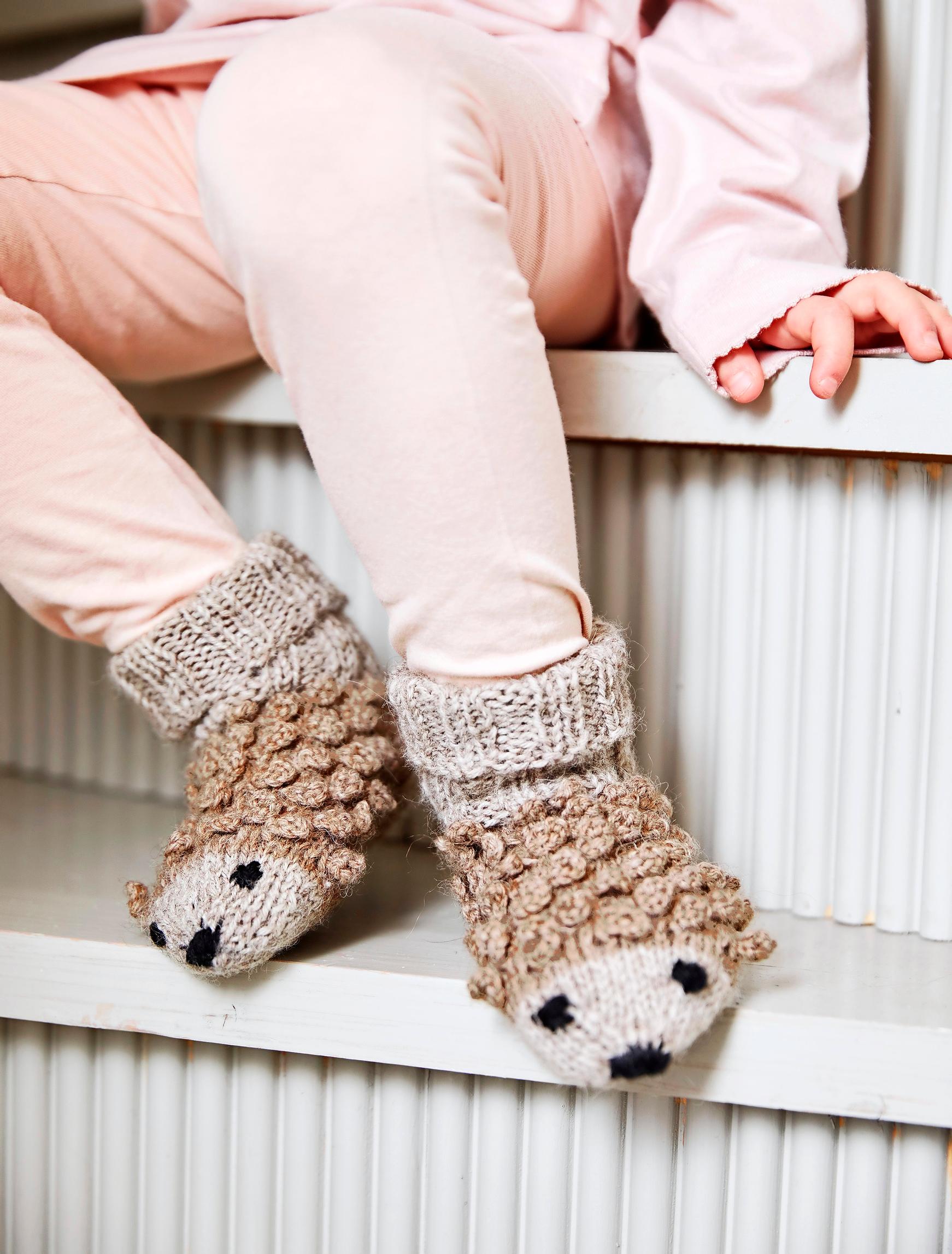 Knit adorable hedgehog socks every child loves!