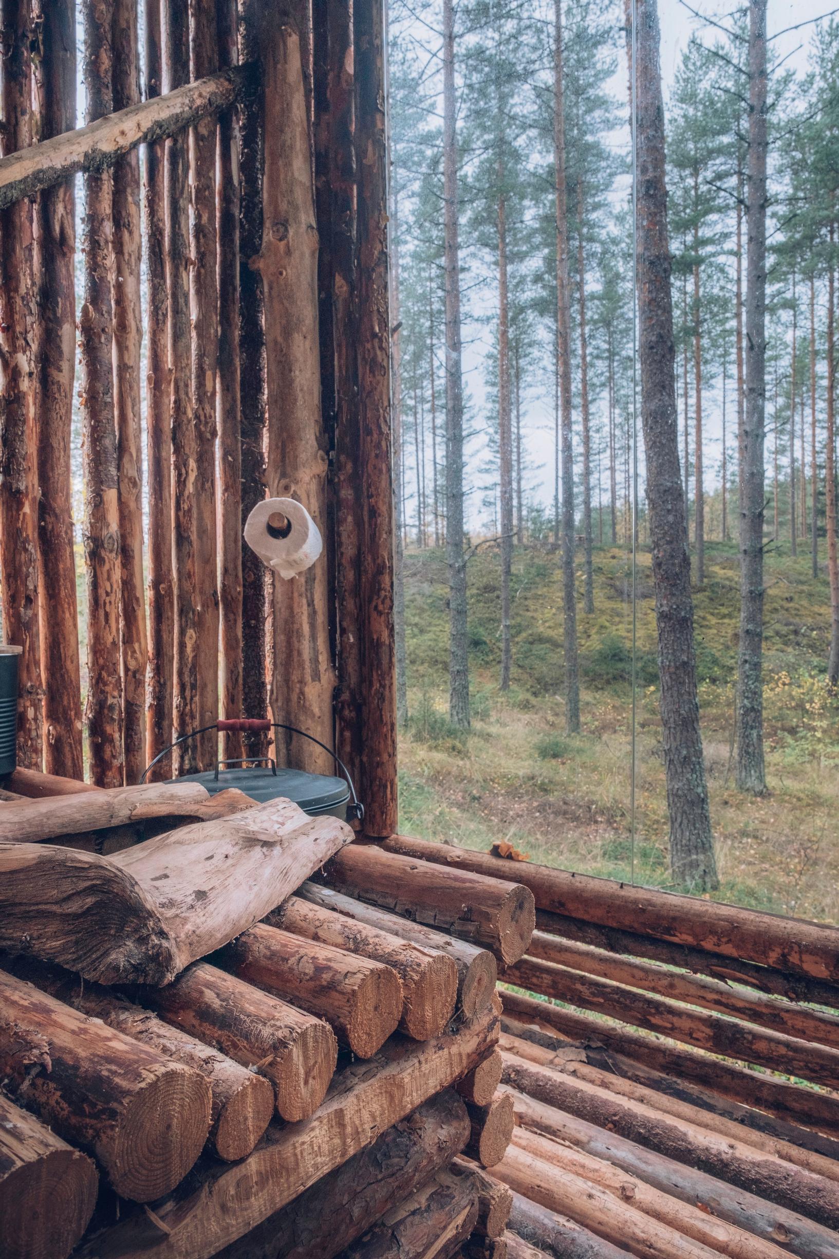 View of the lake from the outhouse