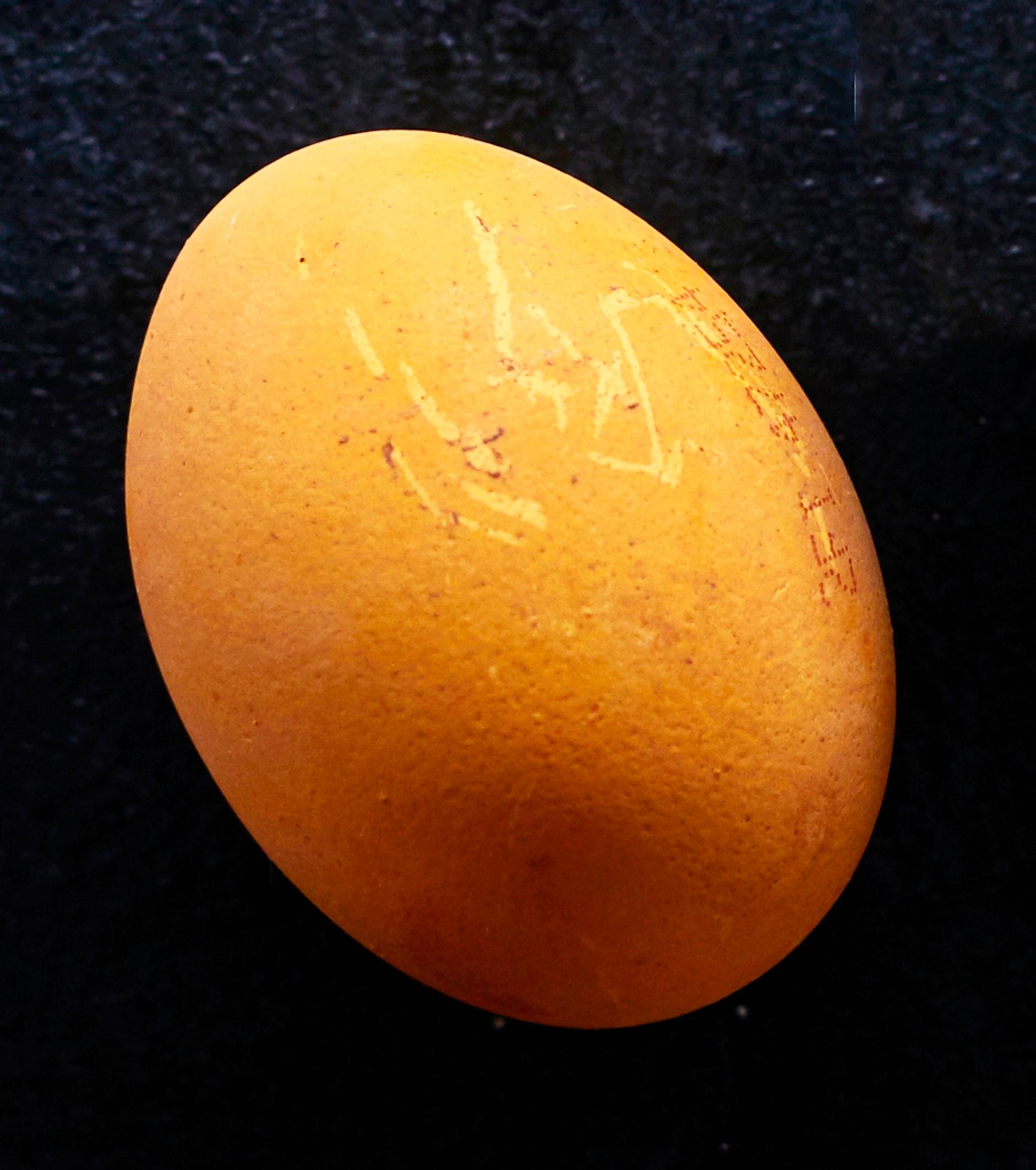 Egg dyed with turmeric